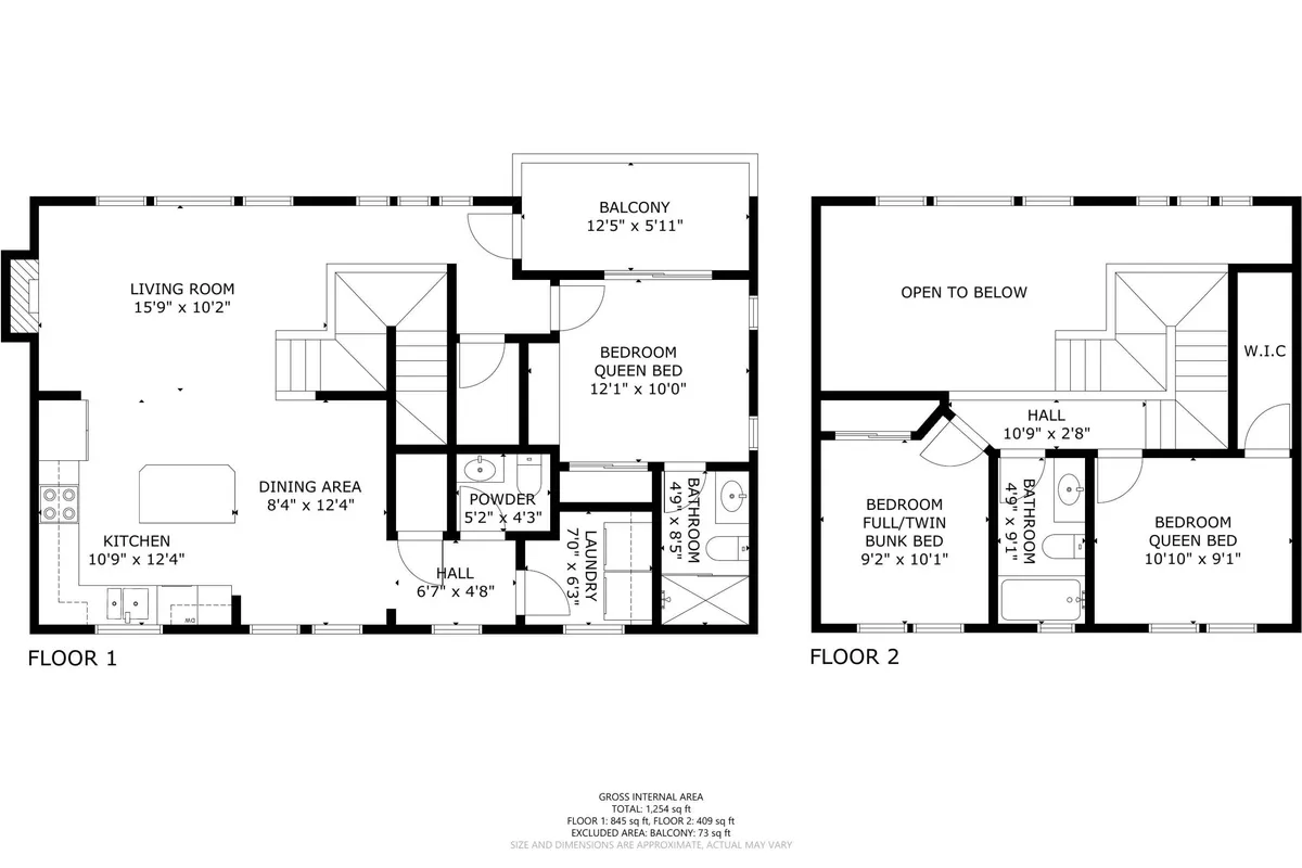 An open-plan interior that ties together the living room, kitchen, and balcony, with clear sightlines to bedroom areas and hallways. The space is designed for family gatherings, relaxation, and sleeping, including a glimpse of the living area that likely houses the pullout couch.